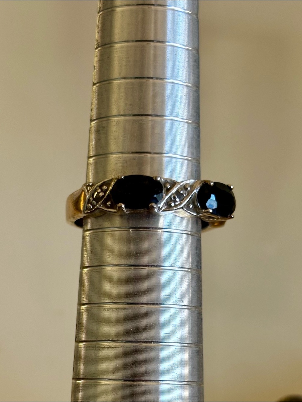 Black Sapphire Ring in Sterling Silver
